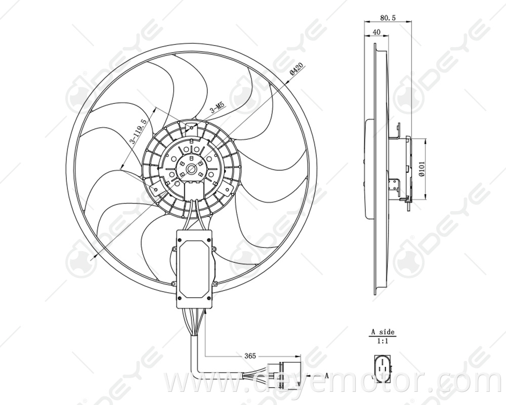 7L0959455D A 95562413600 95562414500 cooling radiator fan motor for VW TOUAREG PORSCHE CAYENNE Q7